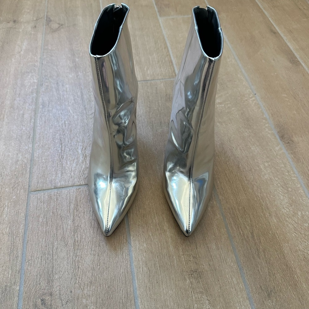 SOLD Schutz Silver Metallic Ankle Boots